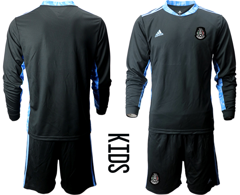 Youth 2020-2021 Season National team Mexico goalkeeper Long sleeve black Soccer Jersey->mexico jersey->Soccer Country Jersey
